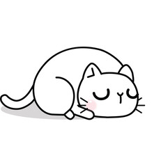 Funny and cute cartoon cat, Vector illustration