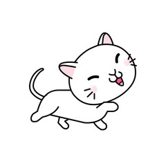 Obraz na płótnie Canvas Funny and cute cartoon cat, Vector illustration