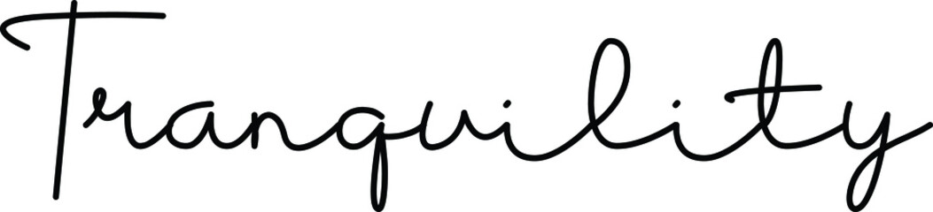 Tranquility quote. Modern calligraphy text. Vector hand-drawn illustration black and white