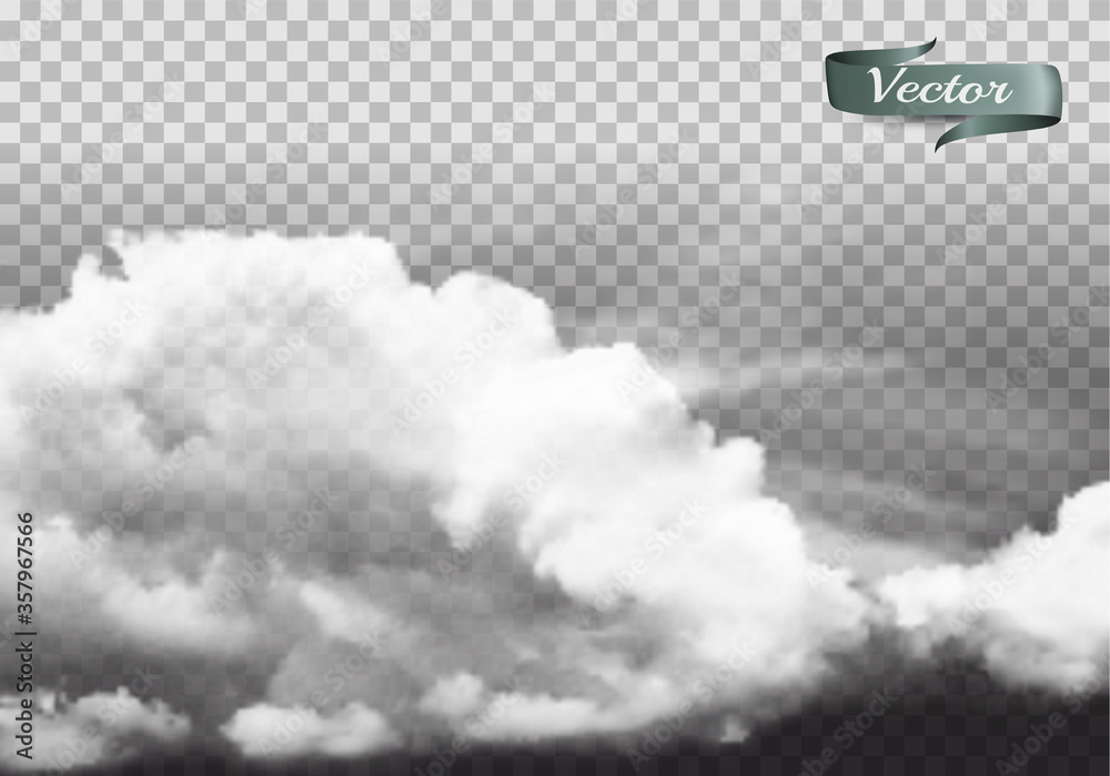Aufkleber Clouds vector on transparent background.