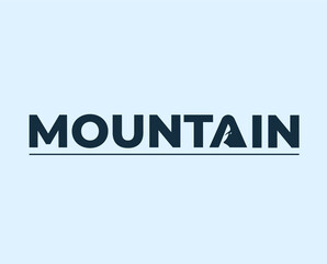 mountain logo type text for community, organization, business. vector illustration