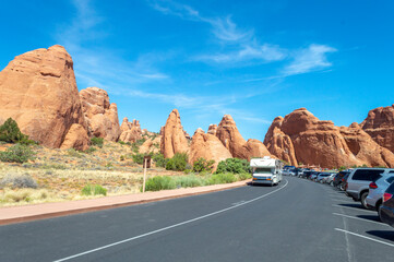 Unreal Utah landscape in Arches Canyon