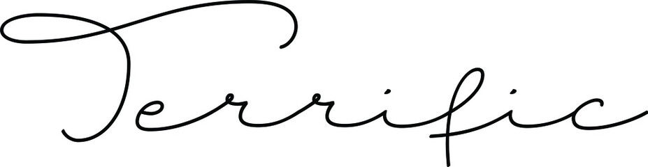 terrific quote. Modern calligraphy text. Vector hand drawn illustration black and white