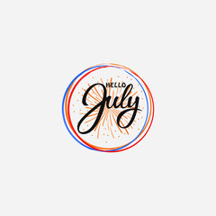 vector illustration of an abstract background hello july