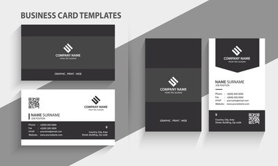 Modern Professional Business Cards. Horizontal and vertical Layout - Corporate Identity Template.