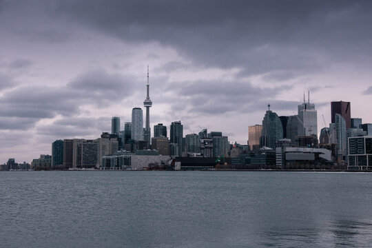 Toronto skyline at polson pier