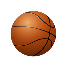 Fototapeta premium Realistic classic orange basketball on blank background. Team sports. Isolated vector