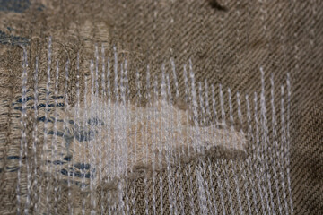 close up of knitted fabric