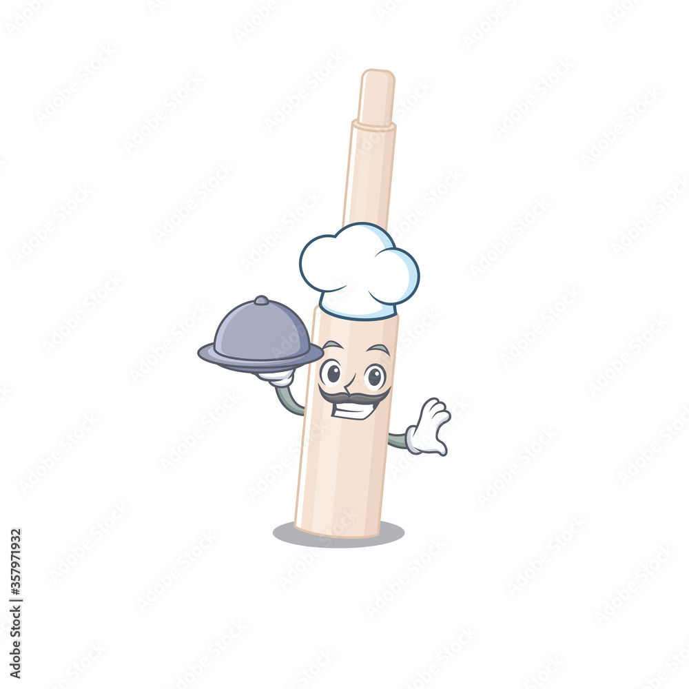 Canvas Prints mascot design of concealer stick chef serving food on tray