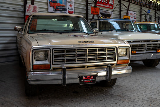 BERLIN - MAY 05, 2018: Full-size pickup truck Dodge Ram 150 Custom, 1984.