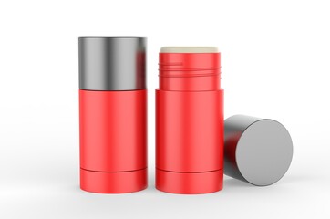 Blank deodorant stick for design presentation and mock up. 3d render illustration.