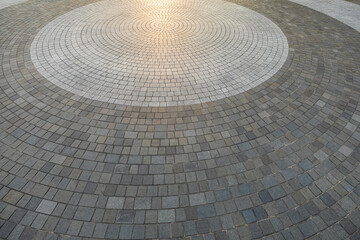 Top view of round square floor.