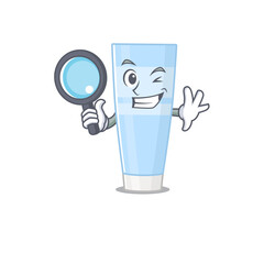 cartoon picture of eye cream Detective using tools