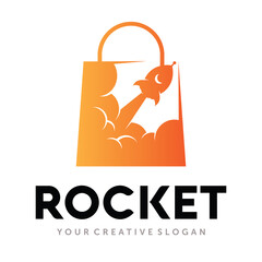 Rocket Shop logo and fast shop logo vector