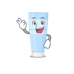 Eye cream mascot design style showing Okay gesture finger