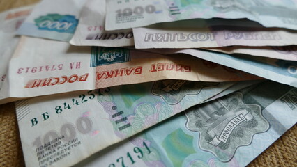 Russian money of various denominations