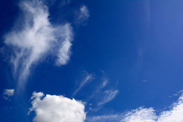 Blue sky with cloud. Nature background landscape.