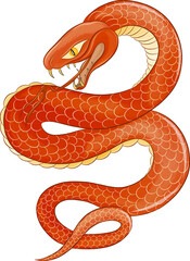evil poisonous brown snake vector
