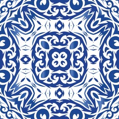 Ethnic ceramic tile in portuguese azulejo.