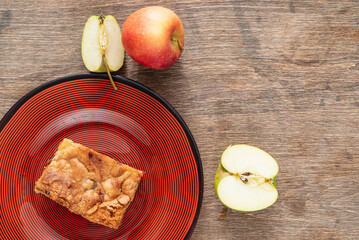 tasty apple cake, top view