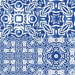 Ethnic ceramic tiles in portuguese azulejo.