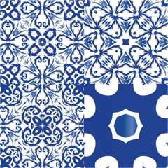 Ornamental azulejo portugal tiles decor.