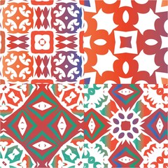 Ethnic ceramic tiles in mexican talavera.