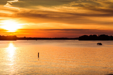 Sunset Over the Lake