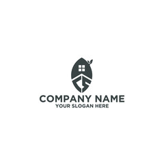 Initial Letter CS Real estate Simple Leaf Logo Design Template