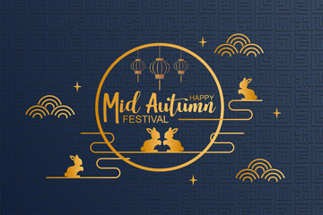 Happy mid autumn festival background vector illustration