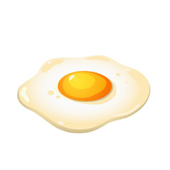 Fried egg for breakfast cartoon style.