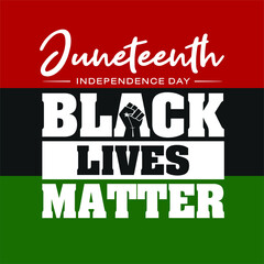 Juneteenth. June 19, 1865. Freedom, Emancipation, and Independence Day Ceremonial. Design of Banner and Flag. Vector logo Illustration.