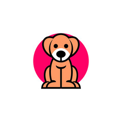 Dog Logo Cartoon Character. Logo template made on Animals or 
pets theme with simple contents. Unique cartoon design for blog, 
hotel, pet shop, veterinary clinic, etc