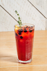 summer drink on the wooden background