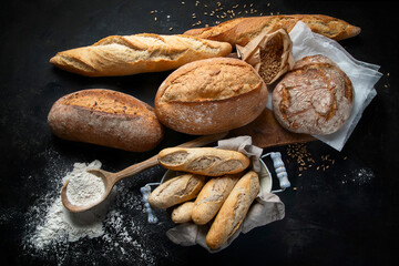 Fresh bread and buns