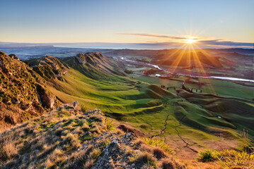Morning view from Te Mata Peak, Hawke's Bay, New Zealand - Powered by Adobe
