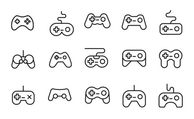 Gamepad line icons set. © dstarky