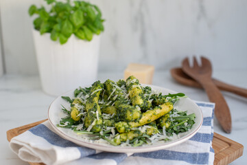 home made german home made wild garlic dumplings