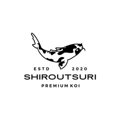 shiro utsuri koi fish logo vector icon illustration
