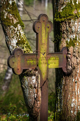 Old cemetery with crosses