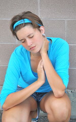 Female tomboy expressions outdoors.