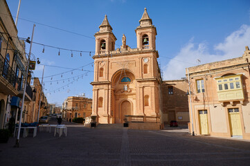 Fototapeta na wymiar Malta Marsaxlokk Parish Church