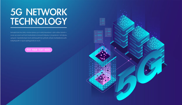5G network wireless internet Wi-fi connection. Smart city and communication network concept. High speed, broadband telecommunication. vector design.