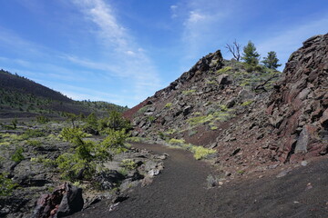 Hiking trail in Craters of the Moon National Monument (Idaho, United States)