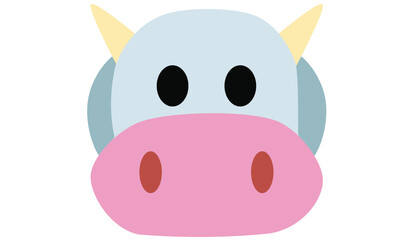flashcard funny cartoon cow character
