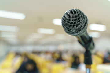 Microphone at lecture room or study classroom
