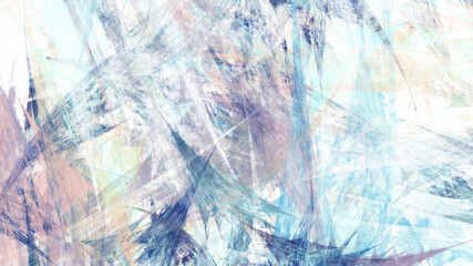 Abstract blue and beige chaotic shapes. Fantastic fractal background. Digital art. 3d rendering.
