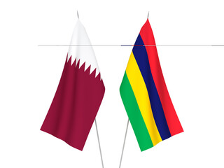 Qatar and Republic of Mauritius flags
