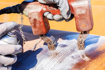 Magnetic particle testing (MPT), or magnetic particle inspection, is a non destructive examination...