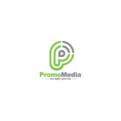 Promotion Media Letter Initial Logo Design Concept